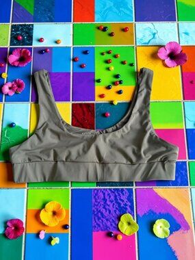 MYRA SWIM Olive Green Swim Bikini Top Size Small